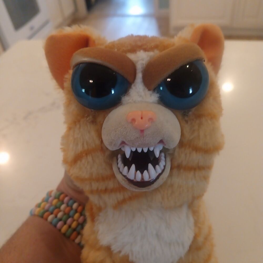 Feisty Pets Princess Pottymouth Tabby Orange Cat 9" Plush Toy Face Changes
